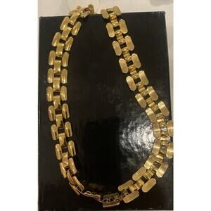Vtg Necklace Trifari Signed Gold Tone Link Chain Mothers Gift Wedding Formal